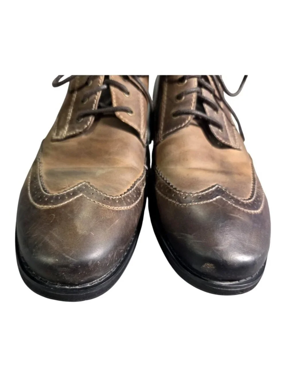Mens Bed Stu Beacon Distressed Brown Leather Wingtips Oxfords Shoes Size 10